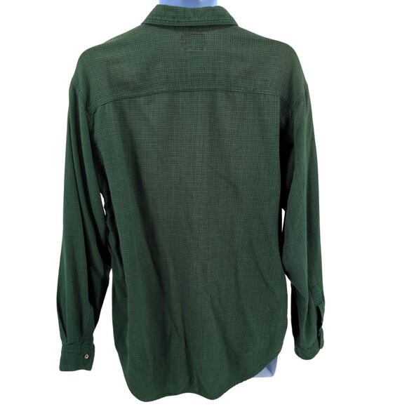 VTG Gap Shirt Mens Medium Button Up Green Plaid Flannel Cotton 90s Utility - Picture 2 of 12